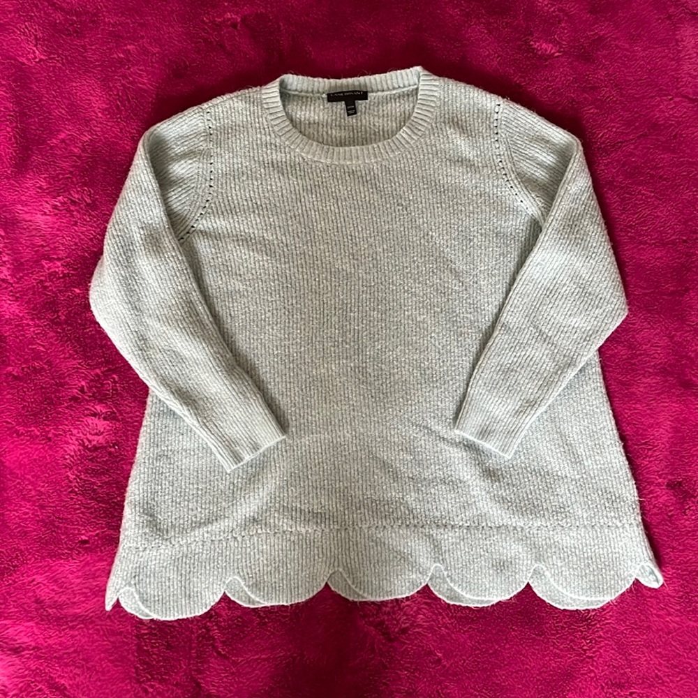 Lane Bryant light blue scallop sweater